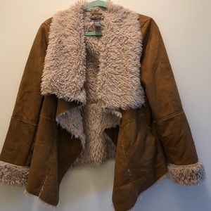 Suzy Shier Faux Suede Jacket/Sweater